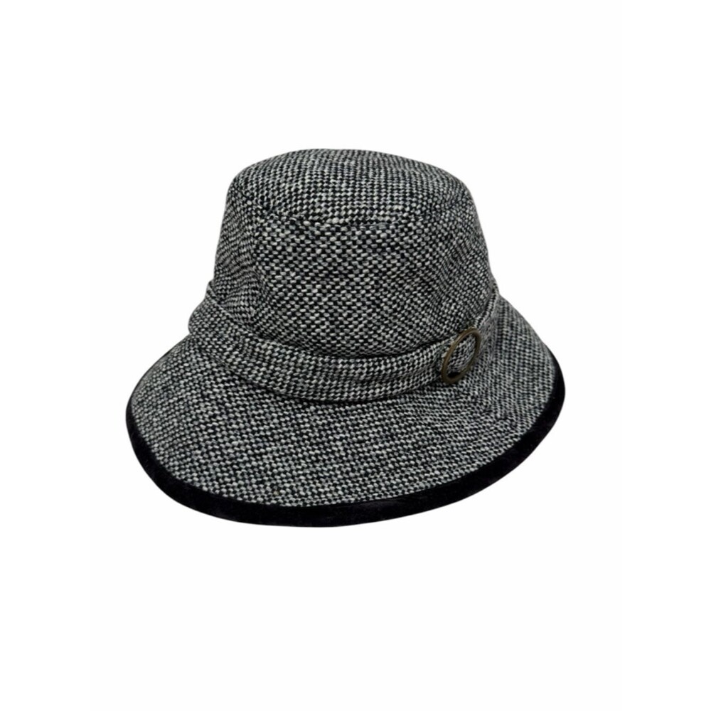 Vintage Wallaroo Aubrey Wool Blend Bucket Hat Chic Tweed Adjustable Classic